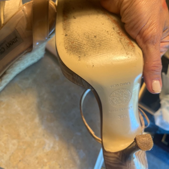 GIANNI VERSACE VERO CUOIO closed toe sling back heels size 38.5 - Picture 10 of 17